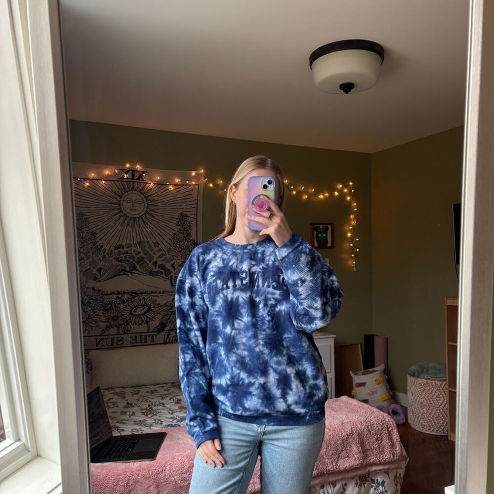 chicka-d Penn State Tie Dye Ribbed Crewneck Sweatshirt Size M